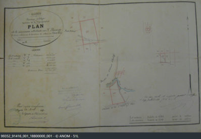 Plan du cadastre de la concession accordée à Guillaume BERNÈDE à Ouled Abbès
